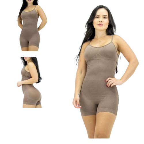 FAJA TEJIDA PIERNA CORTA CON TIRAS/NEGRO/S
